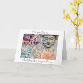 Rumiの生命引用文の仏の水彩画の芸術カード カード (黄色い花)