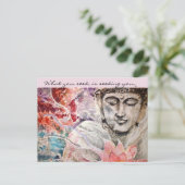 Rumiラブ引用文ブッダ水彩画カード ポストカード (スタンド正面)