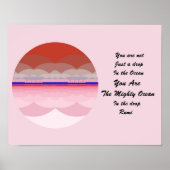 Rumi引用文ポスターアート。海マンダラインスピレーション。 ポスター (正面)