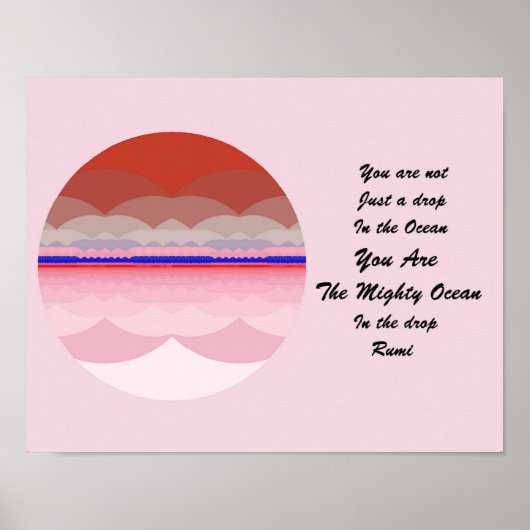 Rumi引用文ポスターアート。海マンダラインスピレーション。 ポスター (正面)