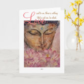 Rumi愛引用文の仏の水彩画の芸術カード カード (黄色い花)