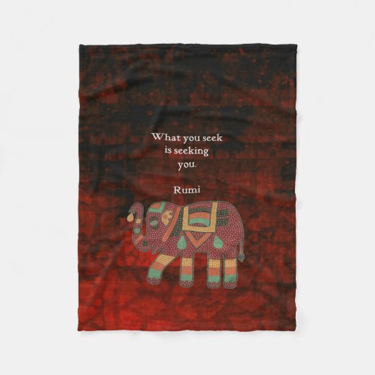 Rumi感動的 What You Seek引用文 フリースブランケット (正面)