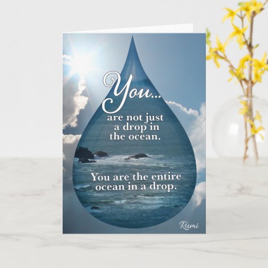 Rumi海をドロップ カード (黄色い花)