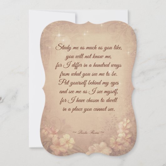 Rumi （またはBY YOURSELF）のグリーティングカードによるPOSAL 案内状 (正面)