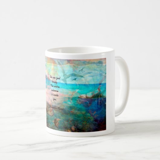 Rumi Inspiration引用文About the Universe コーヒーマグカップ (正面右)