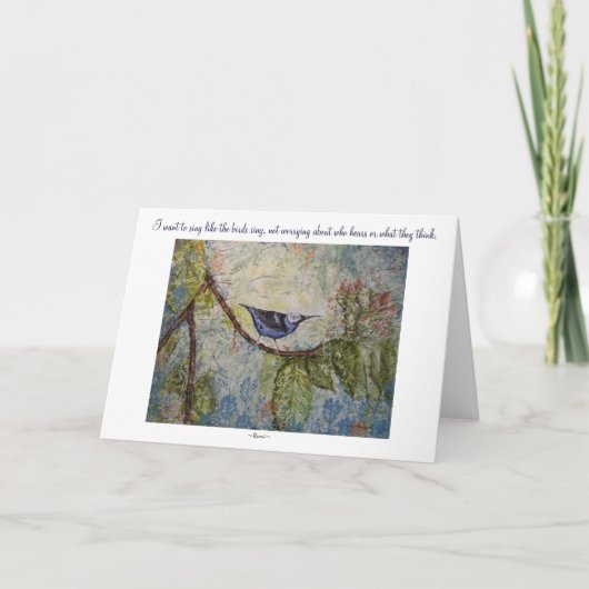 Rumi Inspiration Water Color Bird Art Greeting Car カード (正面)