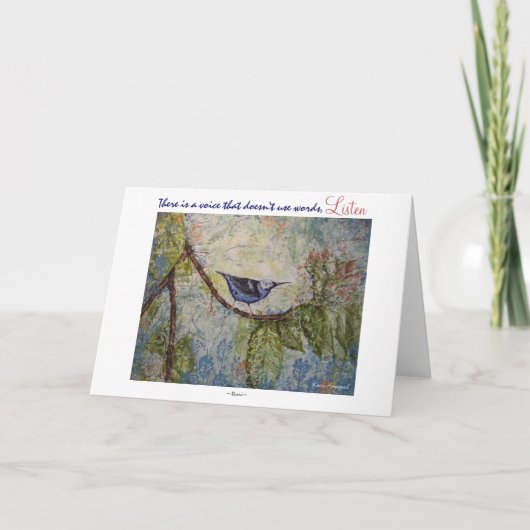 Rumi Inspiration Water Color Bird Art Greeting Car カード (正面)