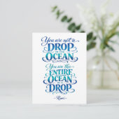 Rumi Quote: Not A Drop in the Ocean ポストカード (スタンド正面)