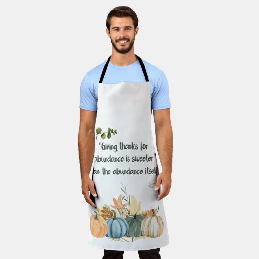 Rumi Thanksgiving引用文 – ハッピーサンクスギビング エプロン (着用した状態)