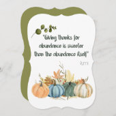 Rumi Thanksgiving引用文 – ハッピーサンクスギビング 招待状 (正面/裏面)