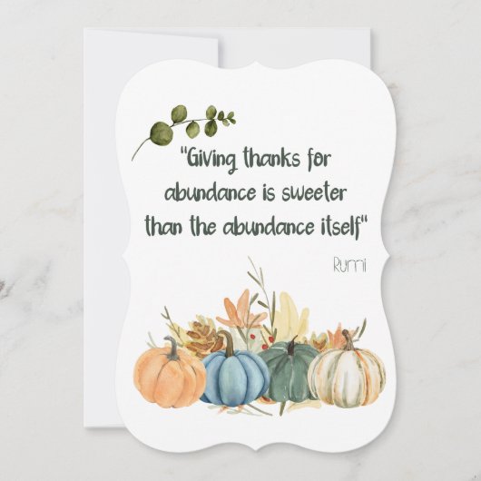Rumi Thanksgiving引用文 – ハッピーサンクスギビング 招待状 (正面)