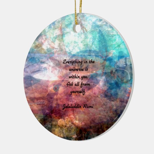 Rumi Uplifting引用文 – エネルギーと宇宙について セラミックオーナメント (左)