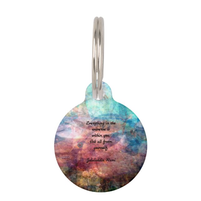 Rumi Uplifting引用文 – エネルギーと宇宙について ペット　ネームタグ (正面)