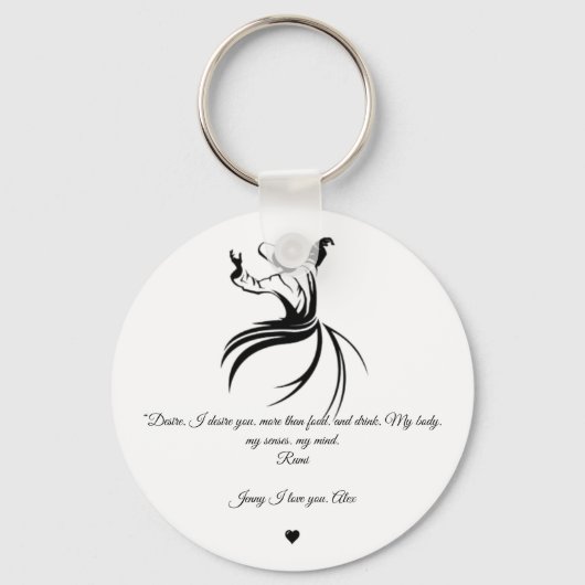 Rumi Valentine Love you poetry Keychain キーホルダー (正面)