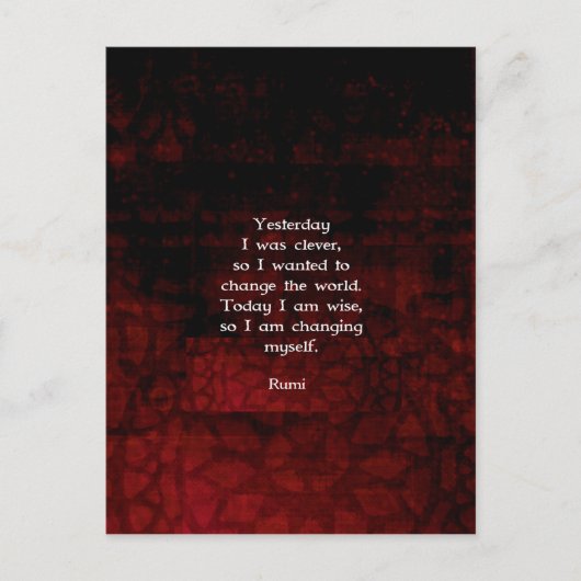 Rumi Wisdom引用文About Change & Cleverness ポストカード (正面)