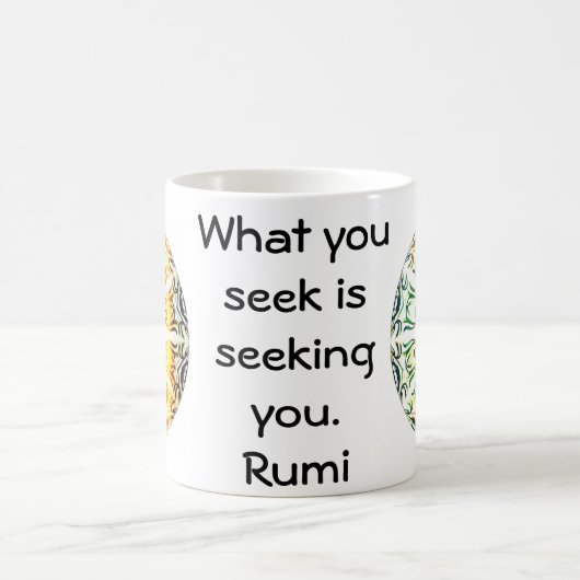 Rumi Wisdom Attractionの引用 コーヒーマグカップ (中央)