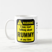 Rummy Funny Personalized Warning コーヒーマグカップ (左)