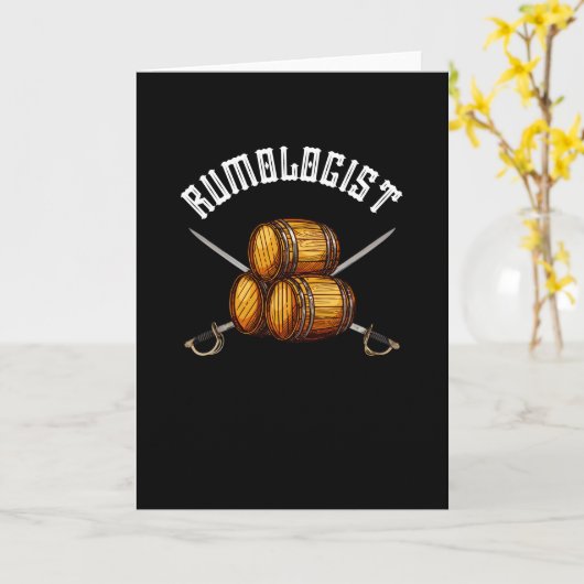 Rumologistラムドリンカーパイレートアルコールおもしろいパーティー カード (黄色い花)