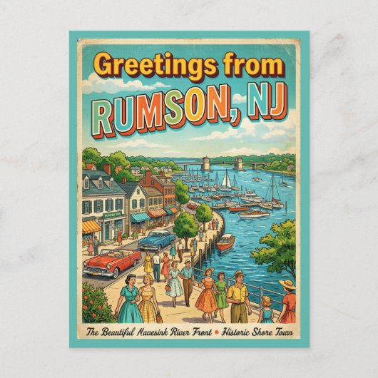 Rumson NJ レトロ ポストカード 挨拶状 (正面)