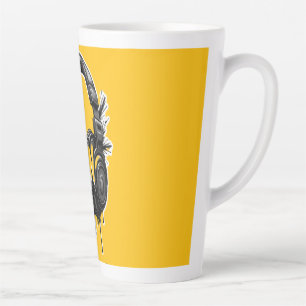 RUN ヘッドホン ストリートアート ステッカー カフェラテマグ
