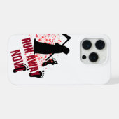 RUN AWAY NOW – Creepy Horror Footprints Phone Case iPhoneケース (裏面横)