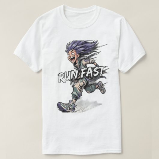 Run Fast Anime Runner Shirt Tシャツ (デザイン正面)