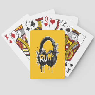 RUN Headphones Street Art Sticker トランプ