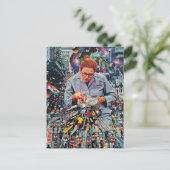 Run Hurry The Denist is Coming Surreal AI Collage ポストカード (スタンド正面)