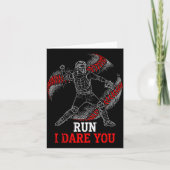 Run I Dare You Funny Baseball Catcher Graphic Play カード (正面)