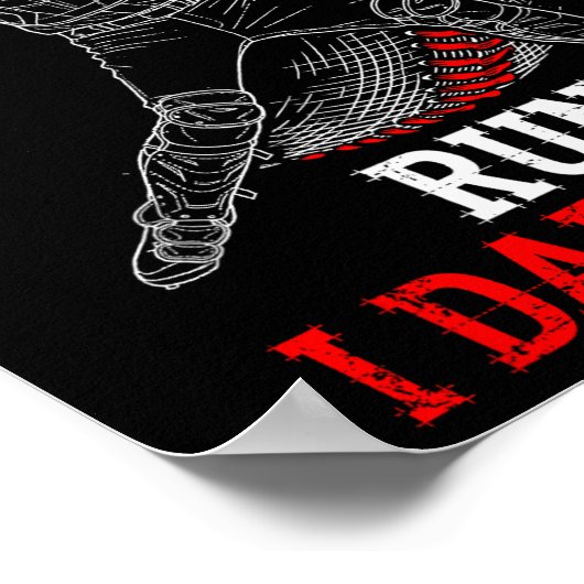 Run I Dare You Funny Baseball Catcher Graphic Play ポスター (角)