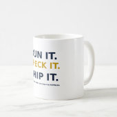 Run It Check It Ship It マグカップ — AIがクエリを書いたよ (正面右)