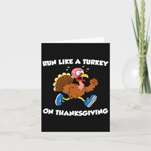 Run Like A Turkey On Thanksgiving Funny Trot  カード (正面)