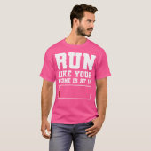 Run Like Your Phone Is At 1 Funny Marathon Run Run Tシャツ (正面フル)