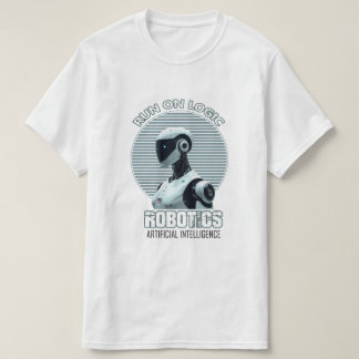 Run On Logic | モダンAIヒューマノイドロボットTシャツ Tシャツ