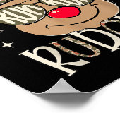 Run Rudolph Santa's Reindeer Christmas Camo Boys T ポスター (角)