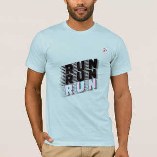 RUN RUN RUN メンズジムモチベーションハーフTシャツ Tシャツ