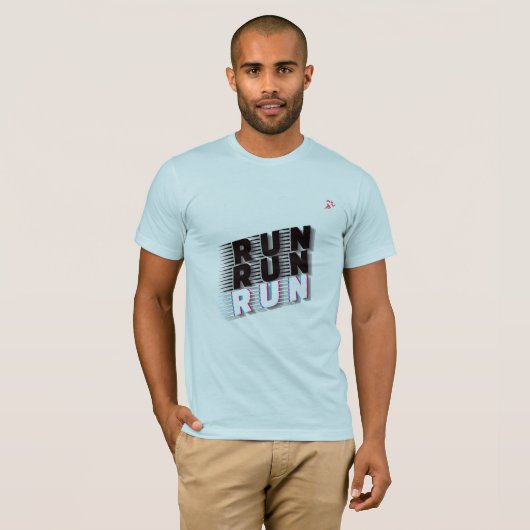 RUN RUN RUN Men’s Gym Motivation T-Shirt Tシャツ (正面フル)