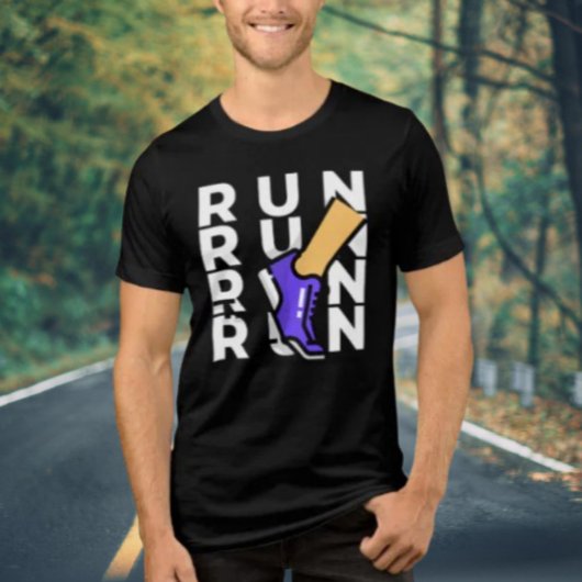 RUN RUN RUN RUN Shirt – Bold Athletic Typography トライブレンドＴシャツ