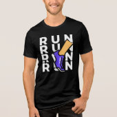 RUN RUN RUN RUN Tシャツ - 迫力のアスリート風タイポグラフィ (正面)