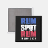 Run Spot Run Run Debyte 引用 楽しい ポリティカル マグネット (正面/裏面)