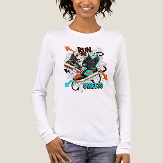 Run the Streets – グラフィティスニーカーズTシャツ トライブレンドＴシャツ (正面)
