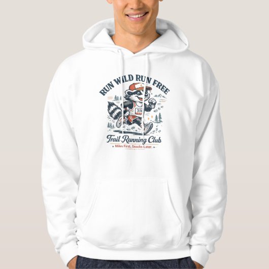 Run Wild Run Free トレイルランニングクラブTシャツ パーカ (正面)