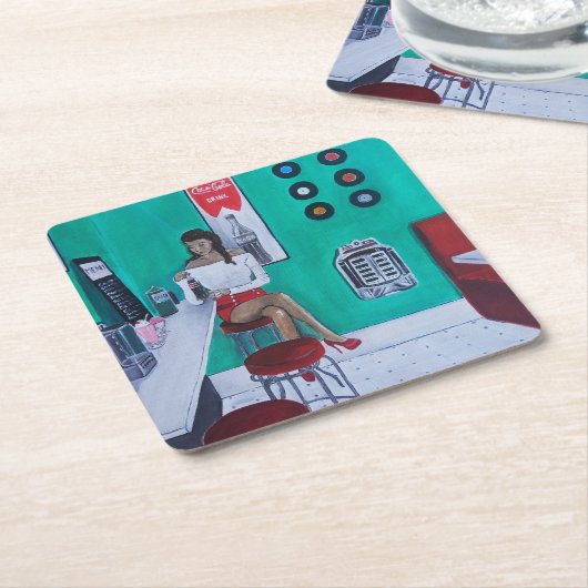 Runaround Sue Painting by Alfred Fox スクエアペーパーコースター (アングル)