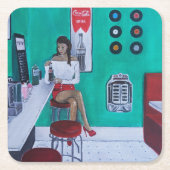 Runaround Sue Painting by Alfred Fox スクエアペーパーコースター (正面)