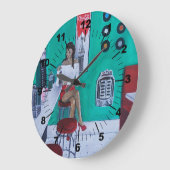 Runaround Sue Painting by Alfred Fox ラージ壁時計 (傾斜)