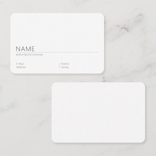 Runde Visitenkarte Selbst Gestalten - Vorlage 名刺 (正面/裏面)