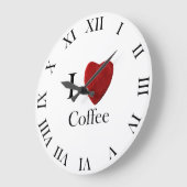 Runde Wanduhr I love Coffee ラージ壁時計 (傾斜)