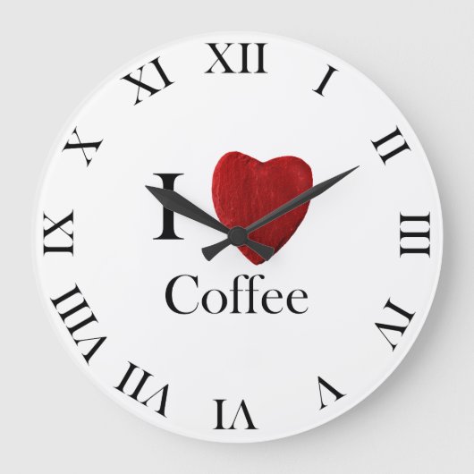 Runde Wanduhr I love Coffee ラージ壁時計 (正面)