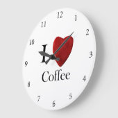 Runde Wanduhr I love Coffee ラージ壁時計 (傾斜)
