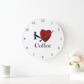 Runde Wanduhr I love Coffee ラージ壁時計 (ホーム)